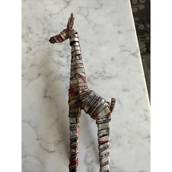 Giraffe Aluminum Can African Art Sculpture Safari 9 In - Picture 14 of 16